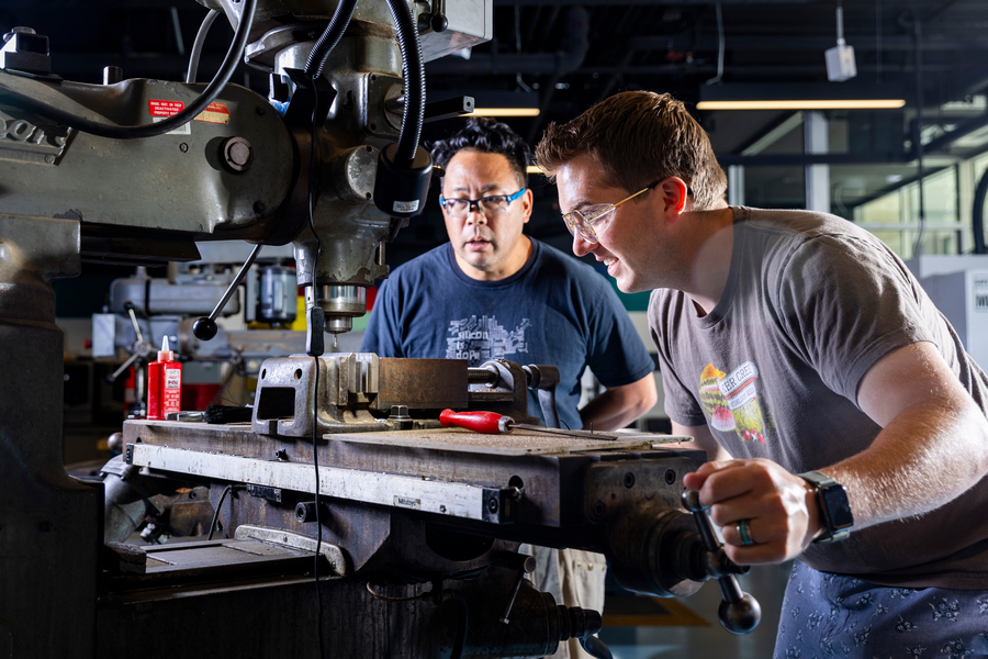 Students and professors working in the Hobby Lobby