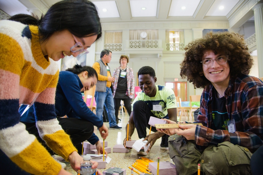 students learning in the lab